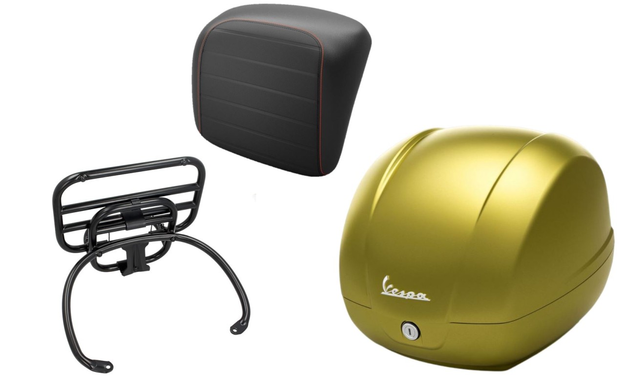 Topcase Kit 36L verde army (333/A), Gepäckträger schwarz für Vespa GTS 125/300/310