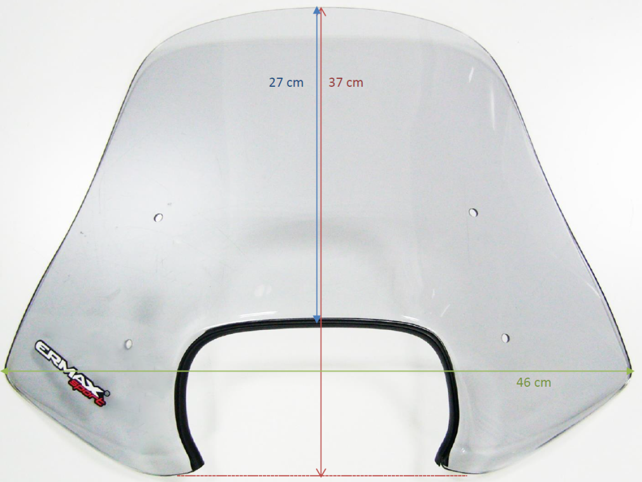Windschild ERMAX Sport H 400 mm für Vespa Sprint 50-150ccm 2T/​4T, schwarz