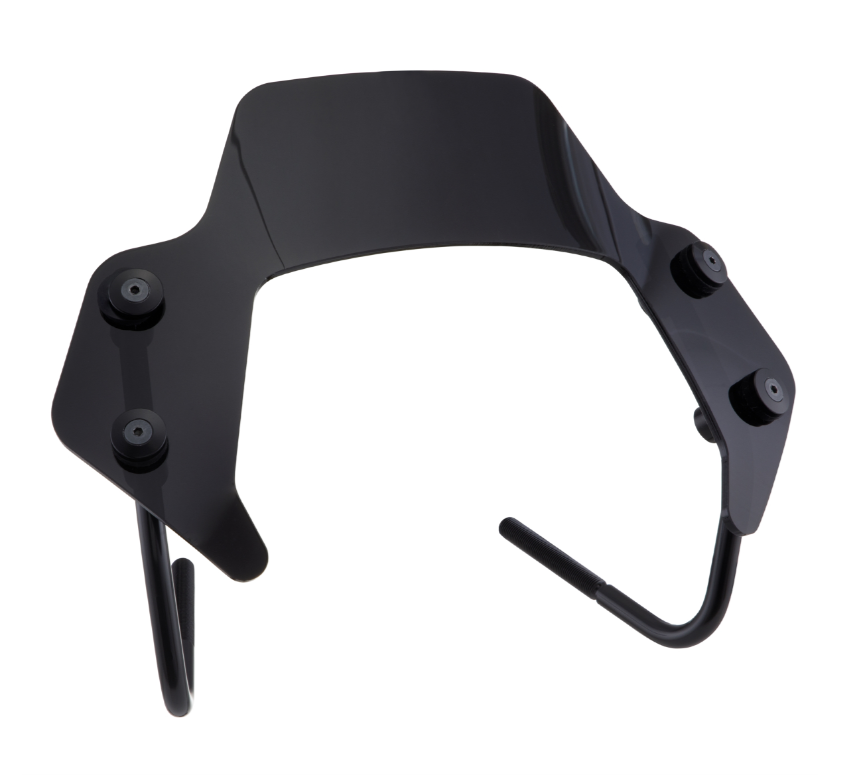 Flyscreen für Vespa Sprint 50-150ccm 2T/​4T, schwarze Halter, schwarz getönt