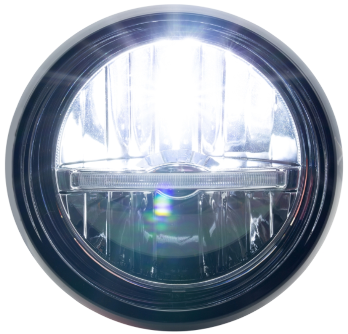Scheinwerfer LED für Vespa Primavera 50-150ccm 2T/​4T (-'18), schwarz glänzend