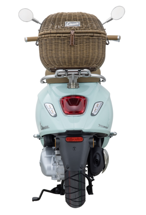 Gepäckkorb Classic mit Gepäckbrücke für Vespa Primavera/​Sprint 50-150ccm, dunkelbraun