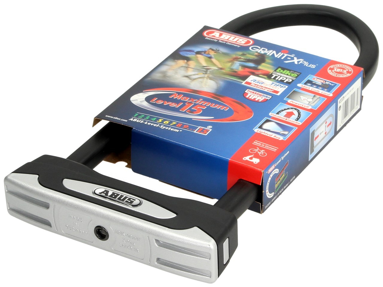 ABUS Bügelschloss 300x108 Granit X-Plus 54 für Motorrad, Scooter & Vespa