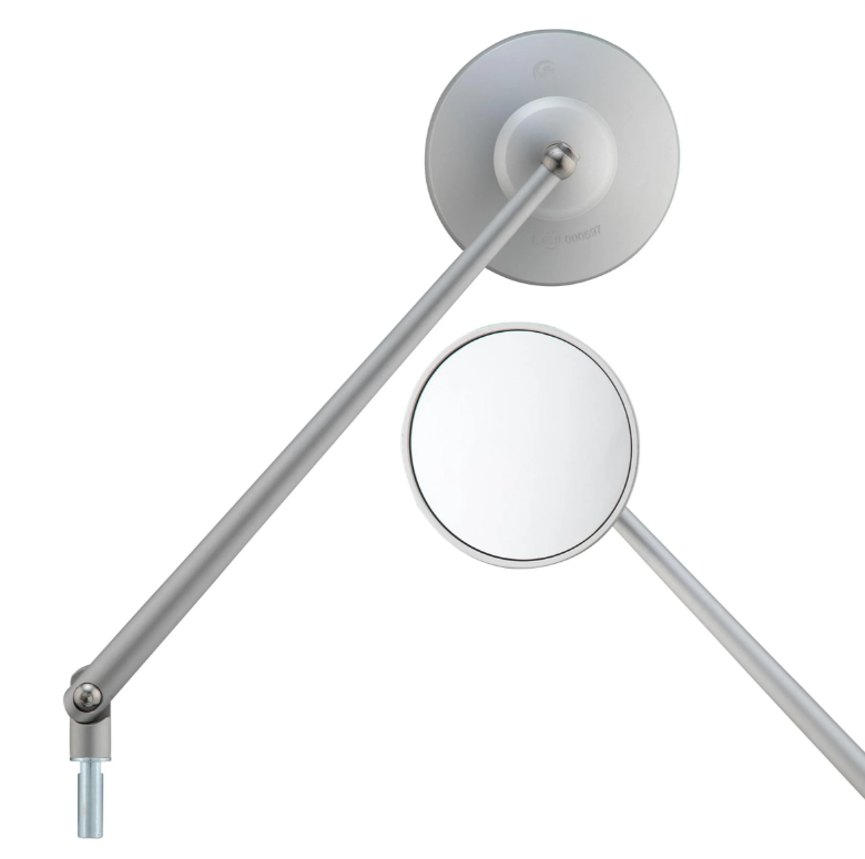 Standard Spiegel für Vespa, Linksgewinde, silber matt