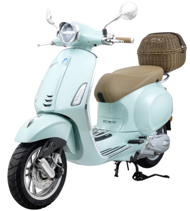Gepäckkorb Classic mit Gepäckbrücke für Vespa Primavera/​Sprint 50-150ccm, dunkelbraun
