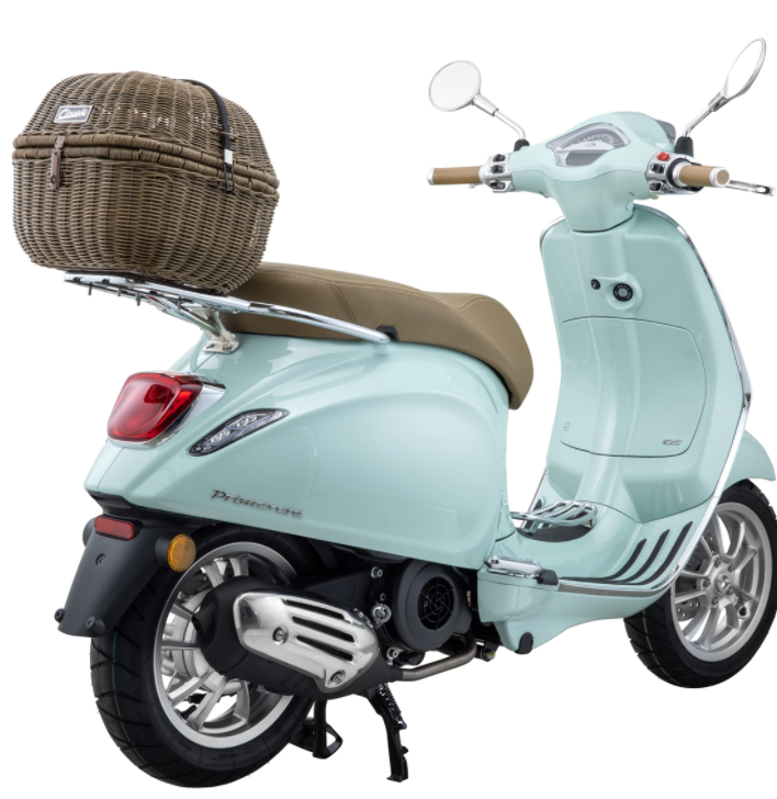 Gepäckkorb Classic mit Gepäckbrücke für Vespa Primavera/​Sprint 50-150ccm, dunkelbraun