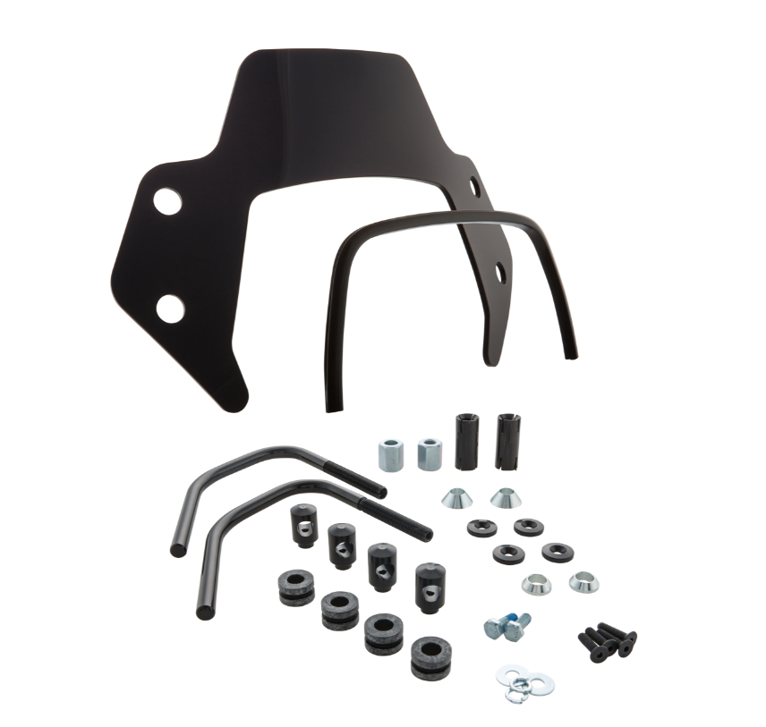 Flyscreen für Vespa Sprint 50-150ccm 2T/​4T, schwarze Halter, schwarz getönt