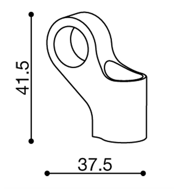 Spiegeladapter RIZOMA "Side Mount" L 42,5 mm für Vespa, schwarz eloxiert