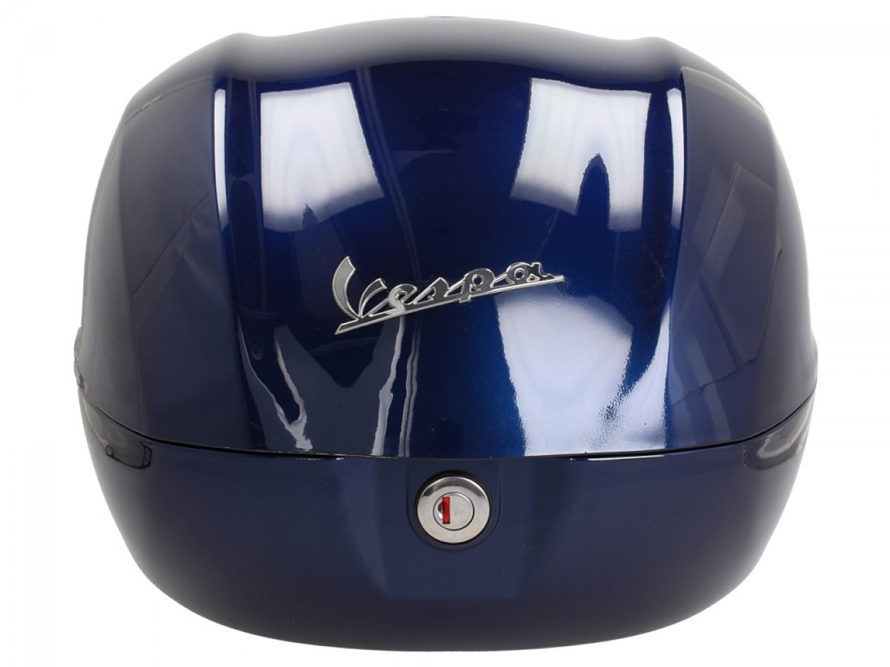 Topcase Kit 32L dunkelblau (289/A), Rückenpolster beige für Vespa Primavera