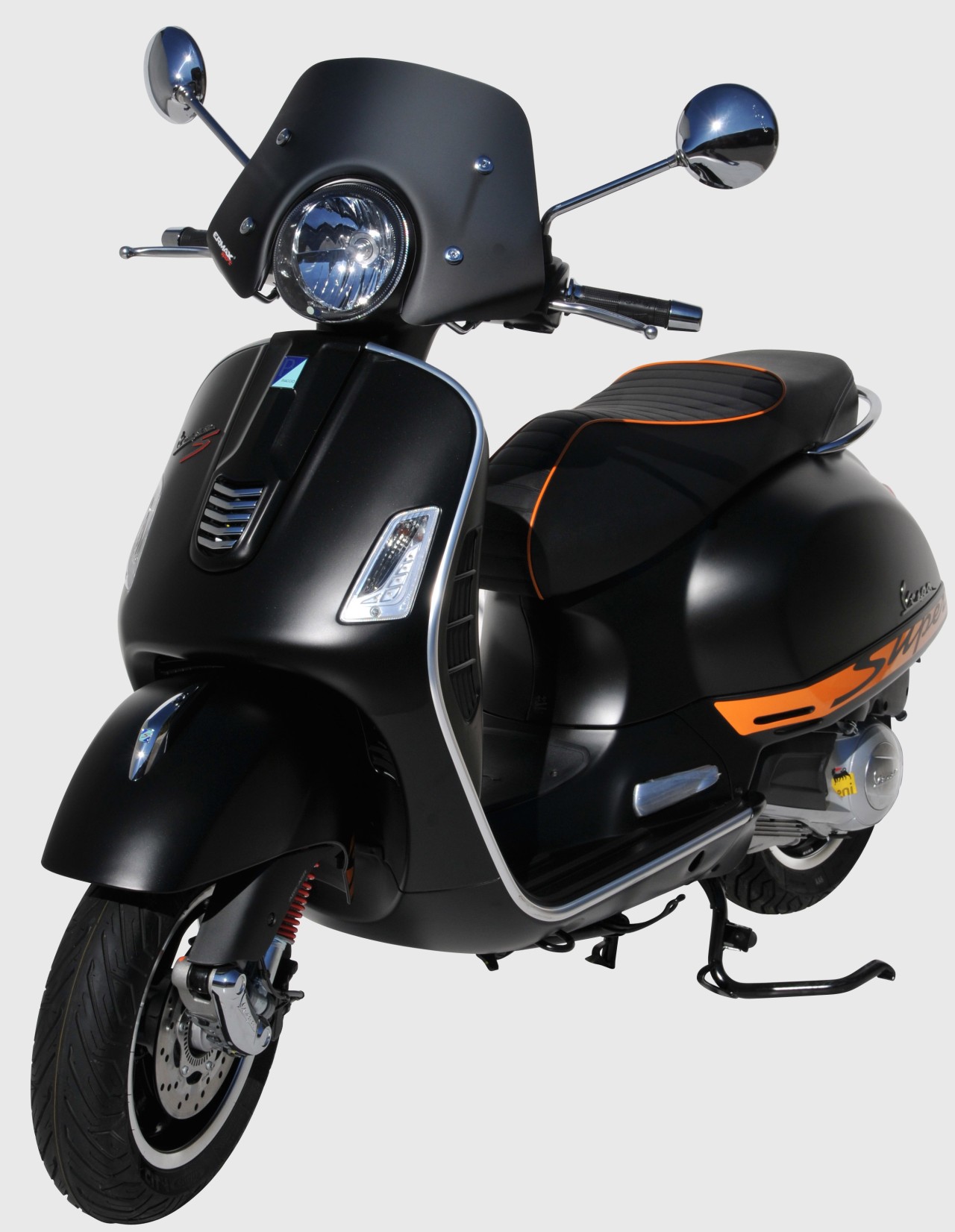Windschild ERMAX Piccolo H 300 mm für Vespa GTS/​GTS Super/​GT L (-22), matt schwarz