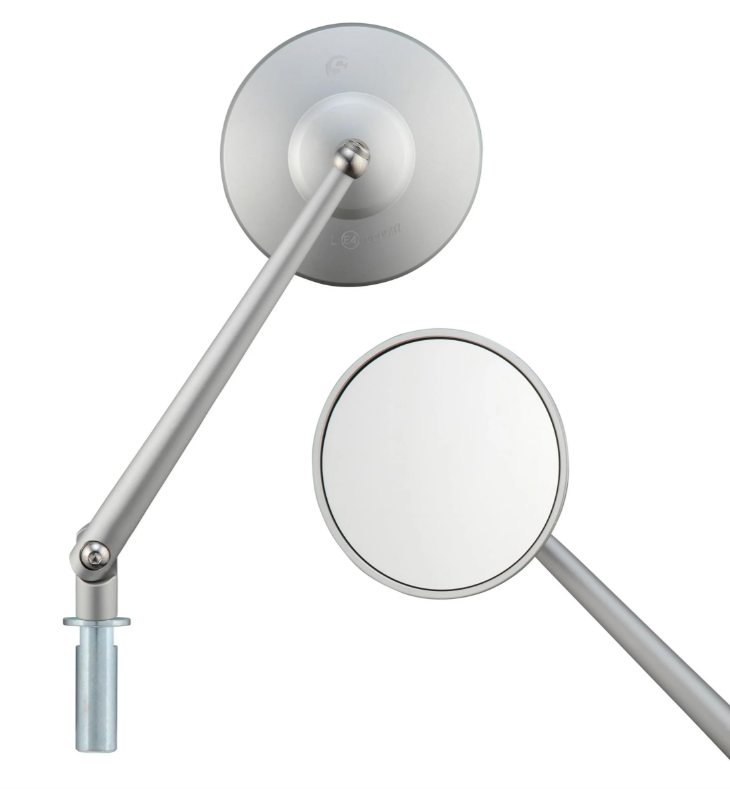 Standard Spiegel für Vespa, Linksgewinde, silber matt