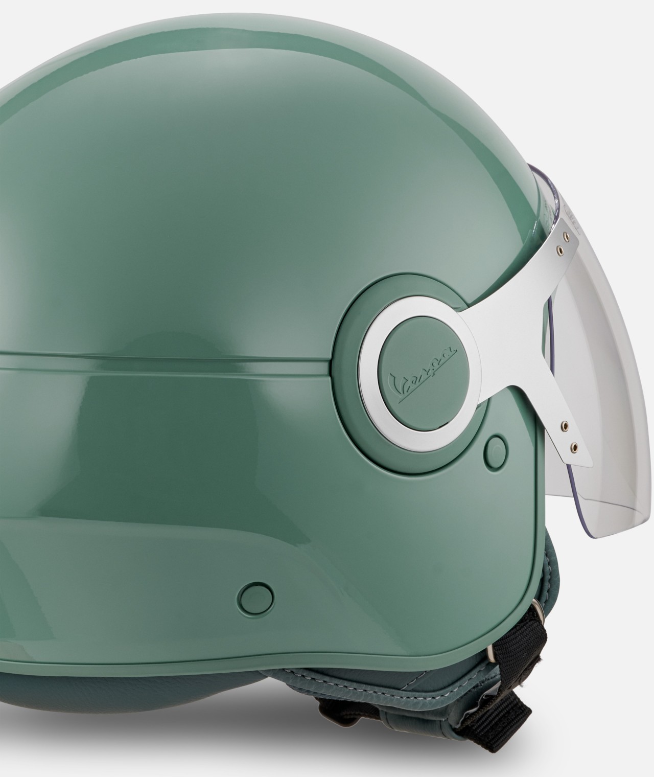 Vespa Jethelm Demi Jet Vespa 80th grün glänzend
