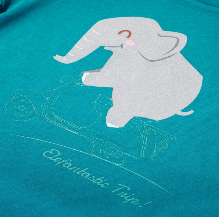 Kinder T-Shirt "Elefantastic Trip!", türkis