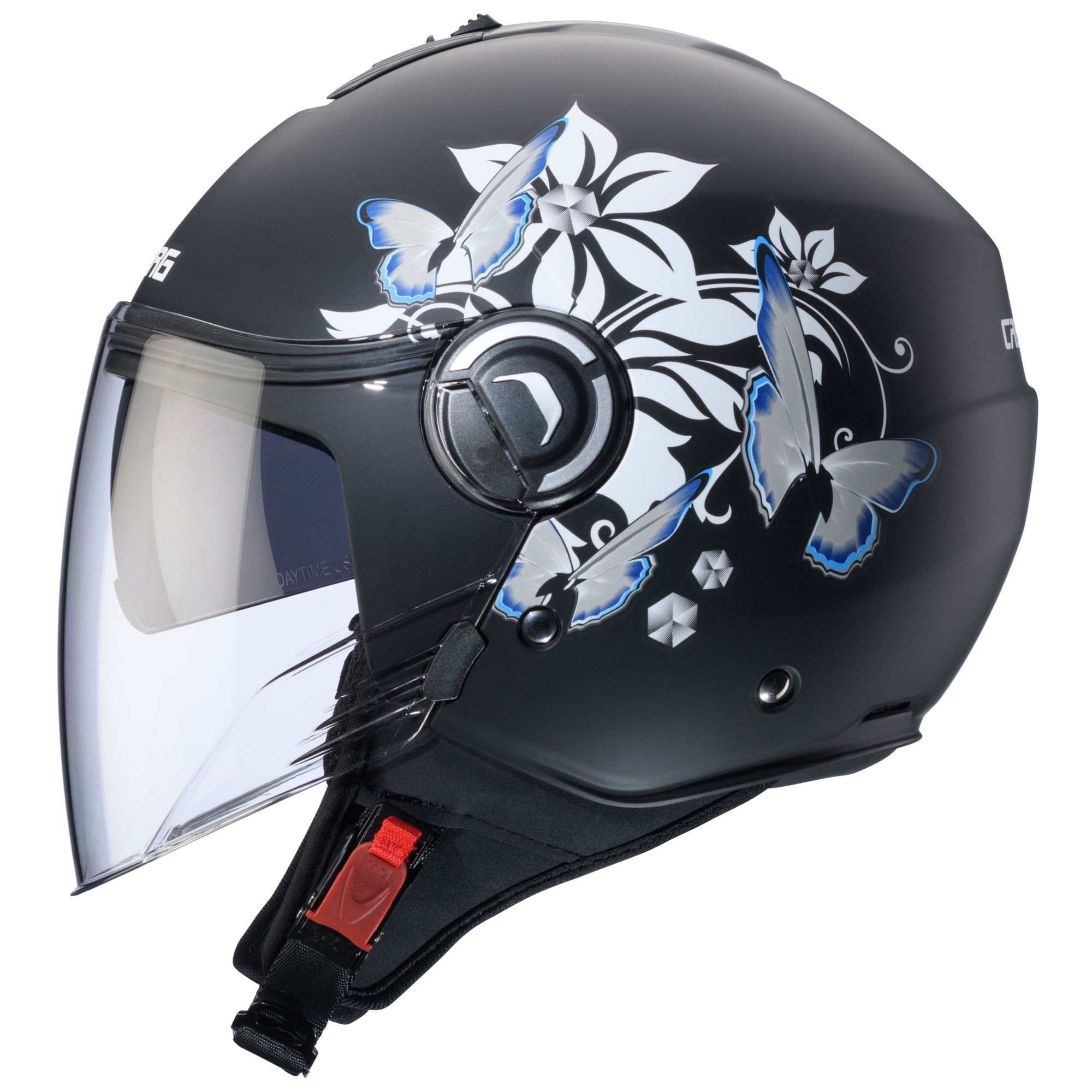 Caberg Helm Riviera V4 X Mia matt-schwarz/weiß-grau-hellblau