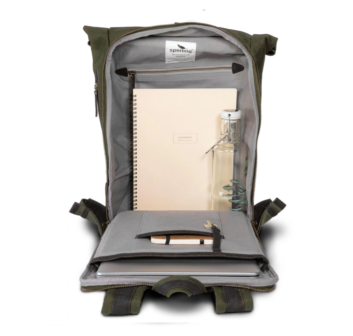 Rucksack Sperling VESPA-Rider Night "SIP Edition" - olive/Kork braun