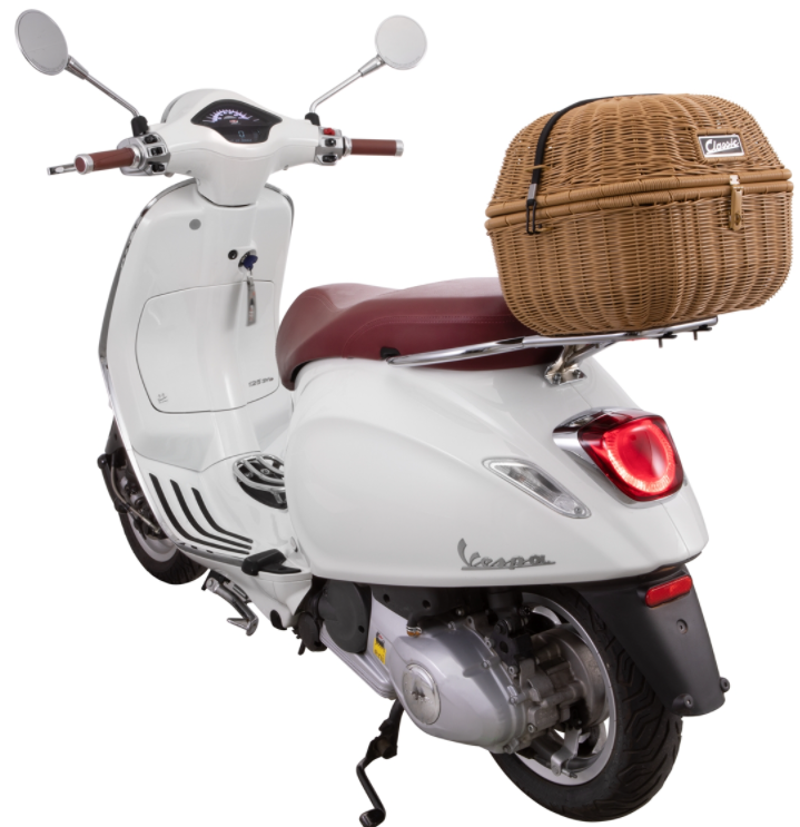 Gepäckkorb Classic mit Gepäckbrücke für Vespa Primavera/​Sprint 50-150ccm,braun