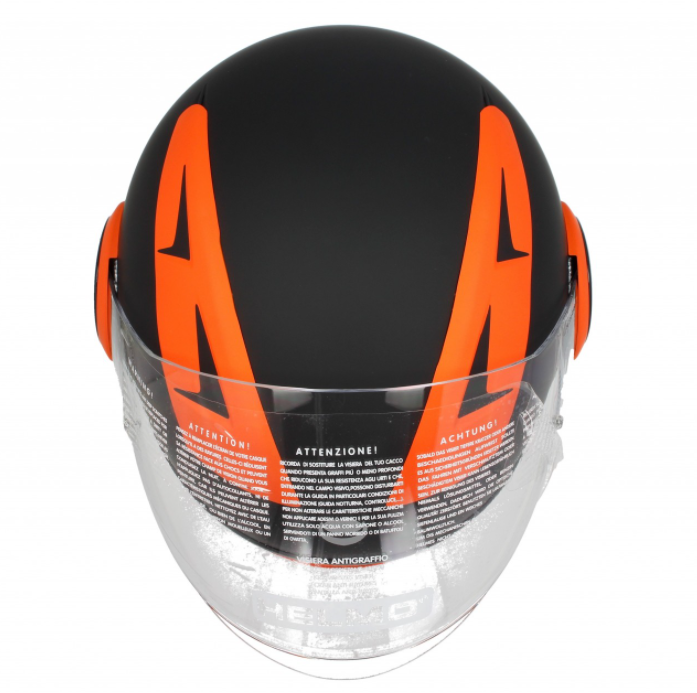 Helmo Milano Full Jethelm, FuoriRotta Premium, schwarz, orange, matt