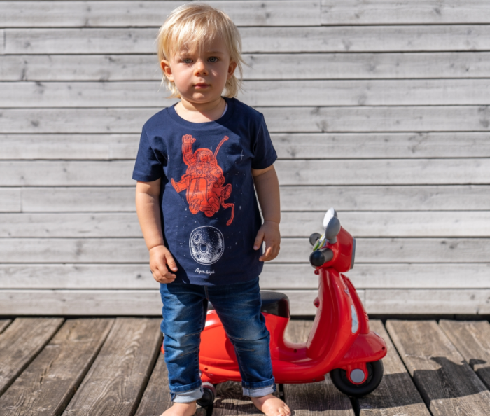 Kinder T-Shirt "Flyin high", dunkelblau