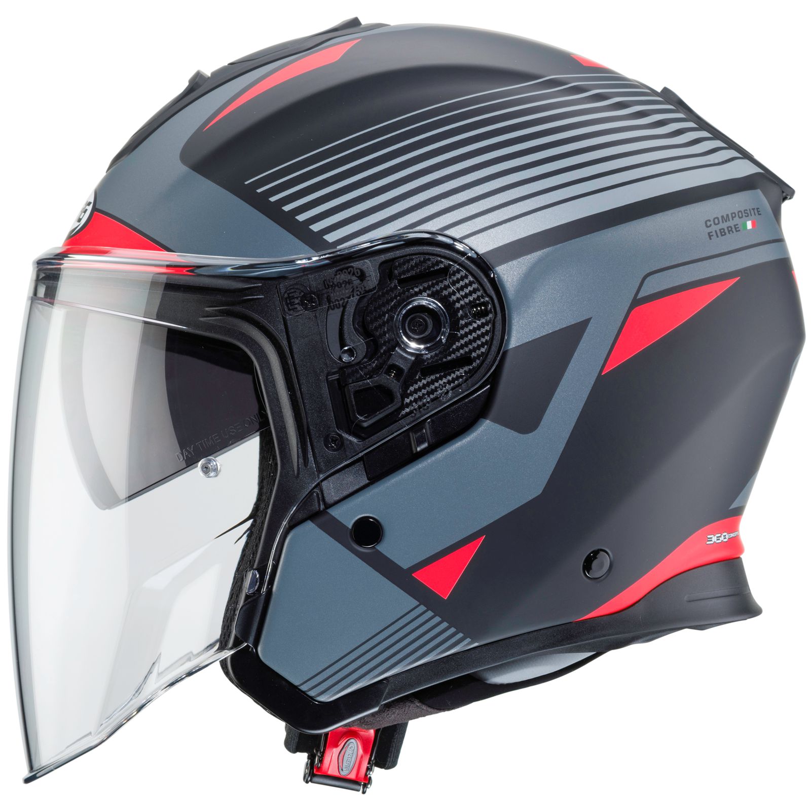 Caberg Helm Flyon Rio, matt-schwarz/anthrazit-rot