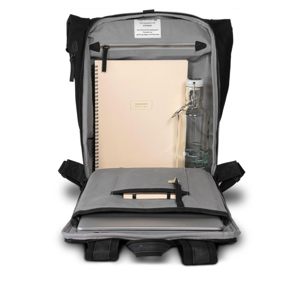 Rucksack Sperling VESPA-Rider Night "SIP Edition" - schwarz/Kork schwarz
