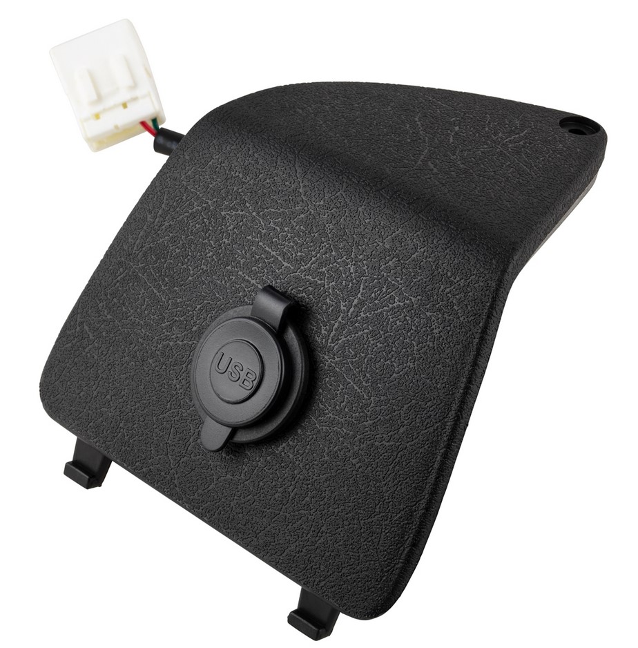 Gepäckfachblende links MK II mit USB und Spannungsanzeige für Vespa GTS/​GTS Super/​GTV/​GT, schwarz