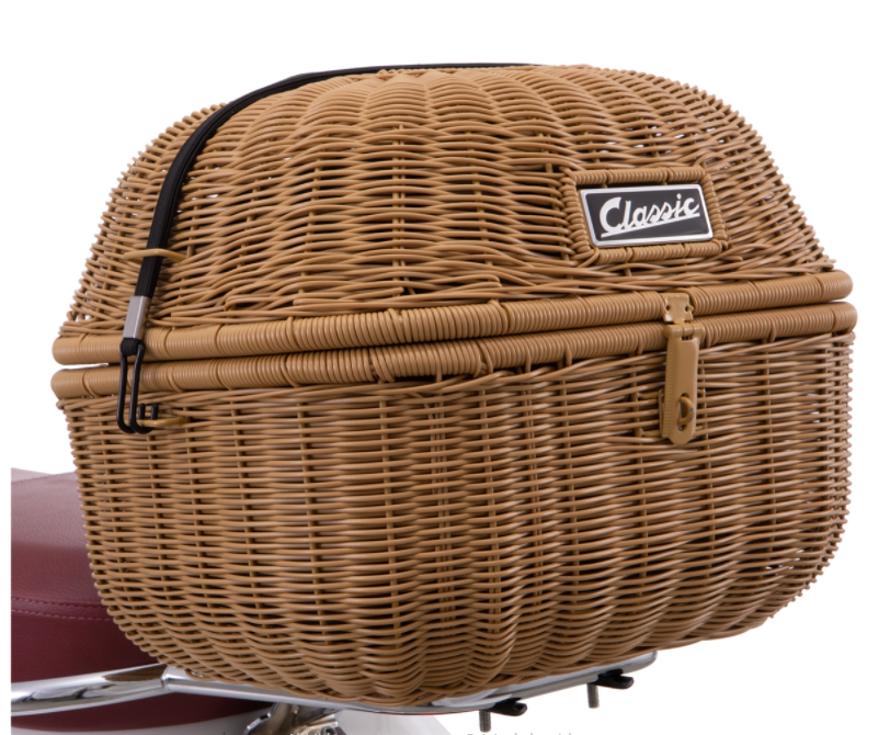 Gepäckkorb Classic mit Gepäckbrücke für Vespa Primavera/​Sprint 50-150ccm,braun