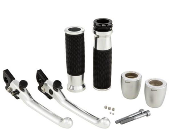 Lenkerkit, Aluminium, eloxiert, Set Handgriffe, Hebel und Lenkerenden für Vespa GTS